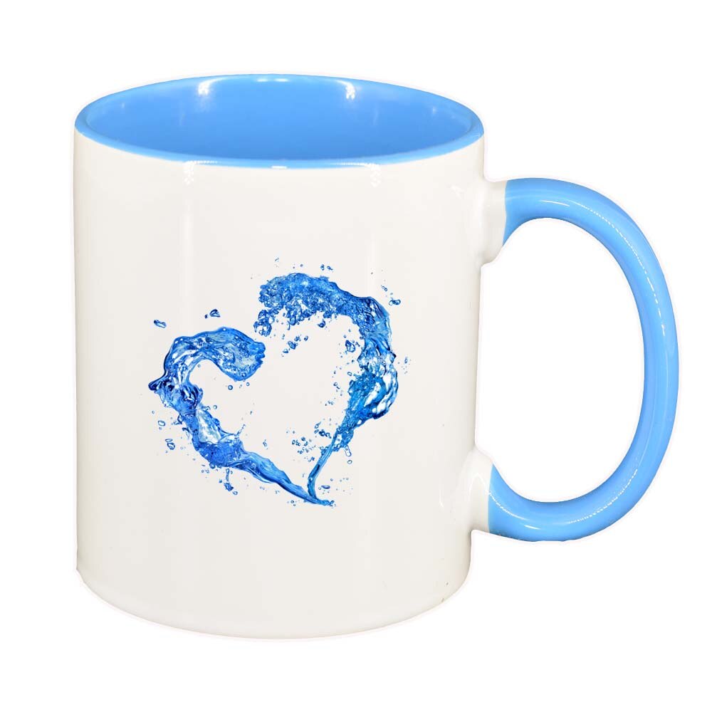 Cana Inima, interior albastru, 330ml, D235