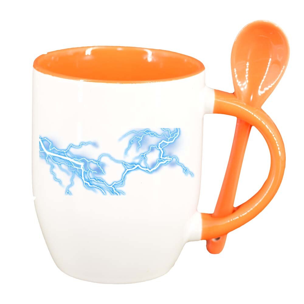 Cana Thunder cu lingurita, interior portocaliu, 330ml, D228