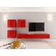 Set Mobila Living Modular Quadro 17 , MDF Lucios, ROSU, Dimensiune 310 cm