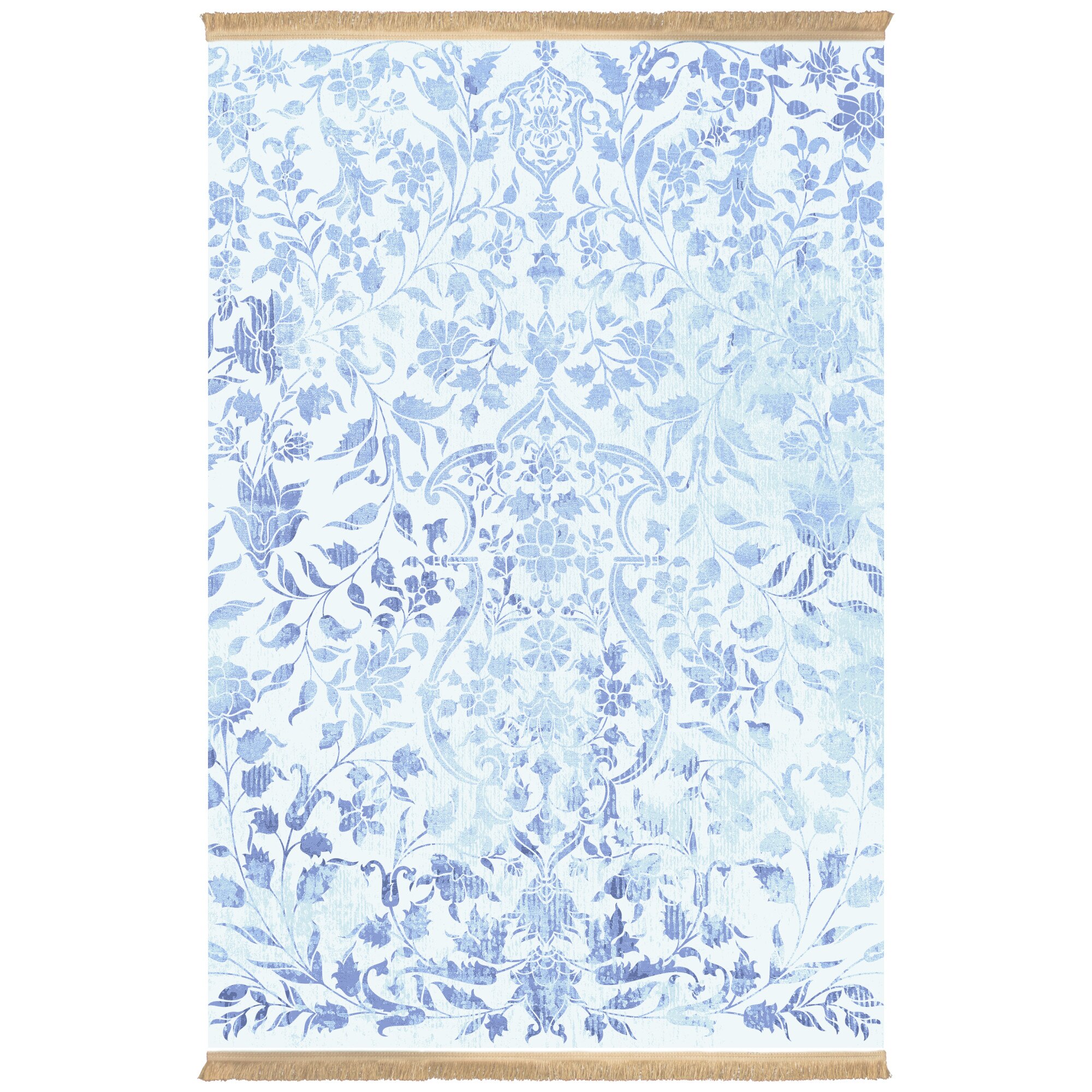 Covor Persan,Colaris,Cod Dim:1.5X2.25milioane nod/mp,Matase Artificiala,Bleumarin,Design Floral,Antialergic