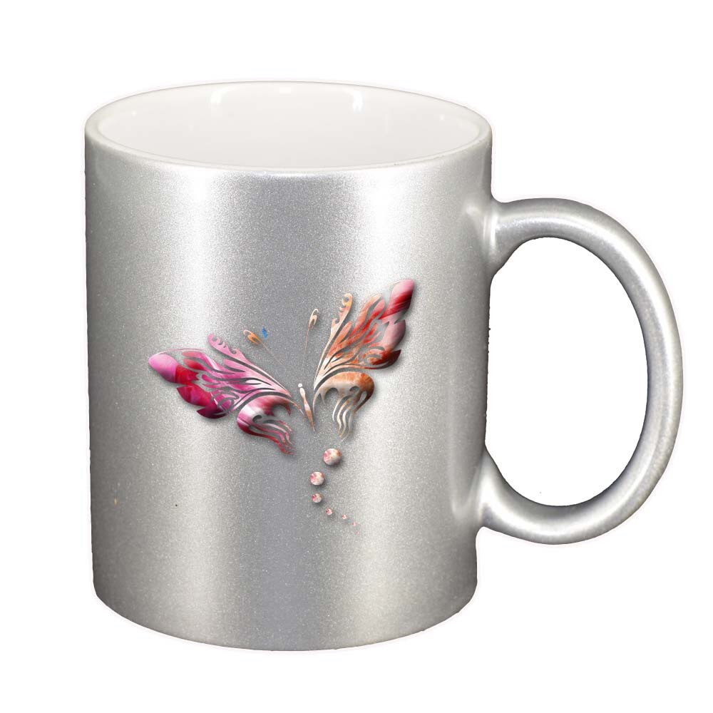 Cana Fluture, argintiu sidefata, 330ml, D233