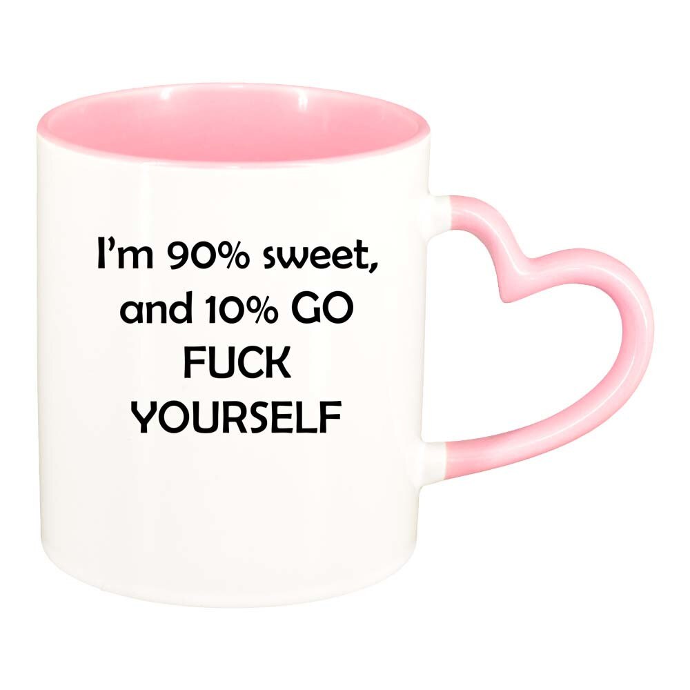 Cana Sweet, interior roz, maner inima, 330ml, D248