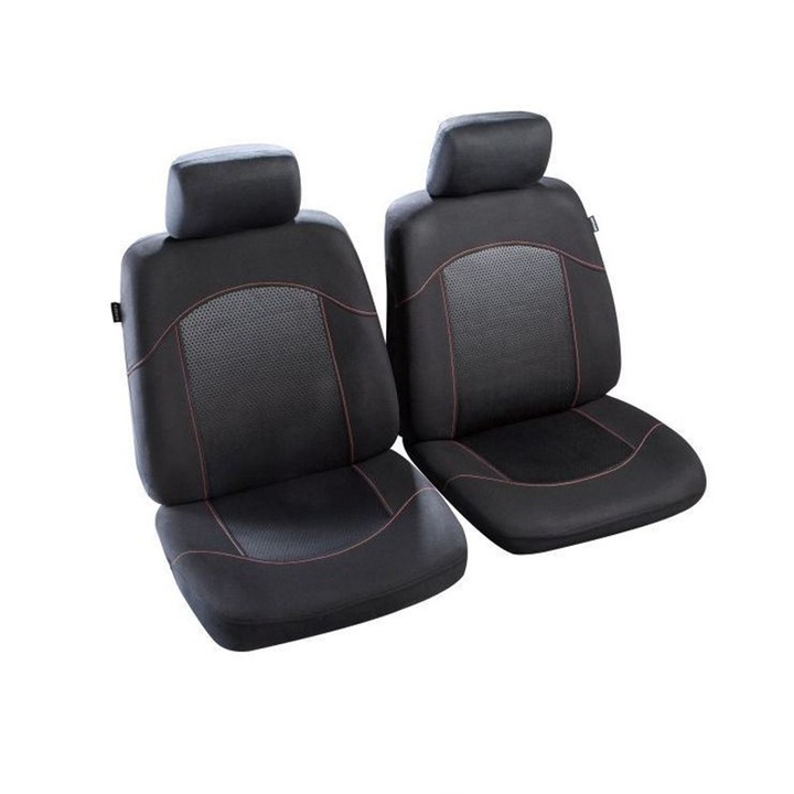 Комплект покривала за кола Flaine за предни седалки SI-A48, T1, полиестер, 4 части, черен + подарък освежител за въздух за кола