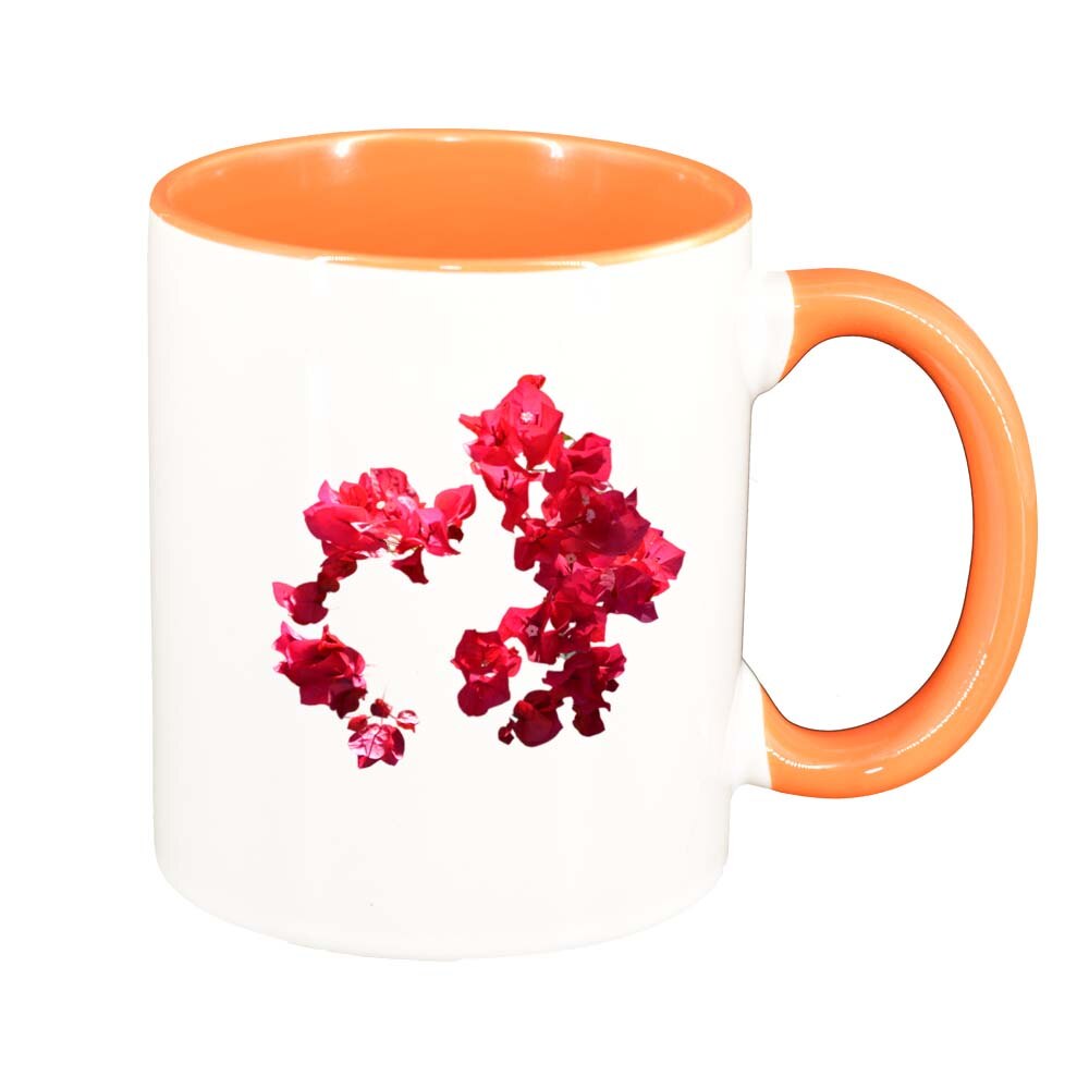 Cana Floare, interior portocaliu, 330ml, D247