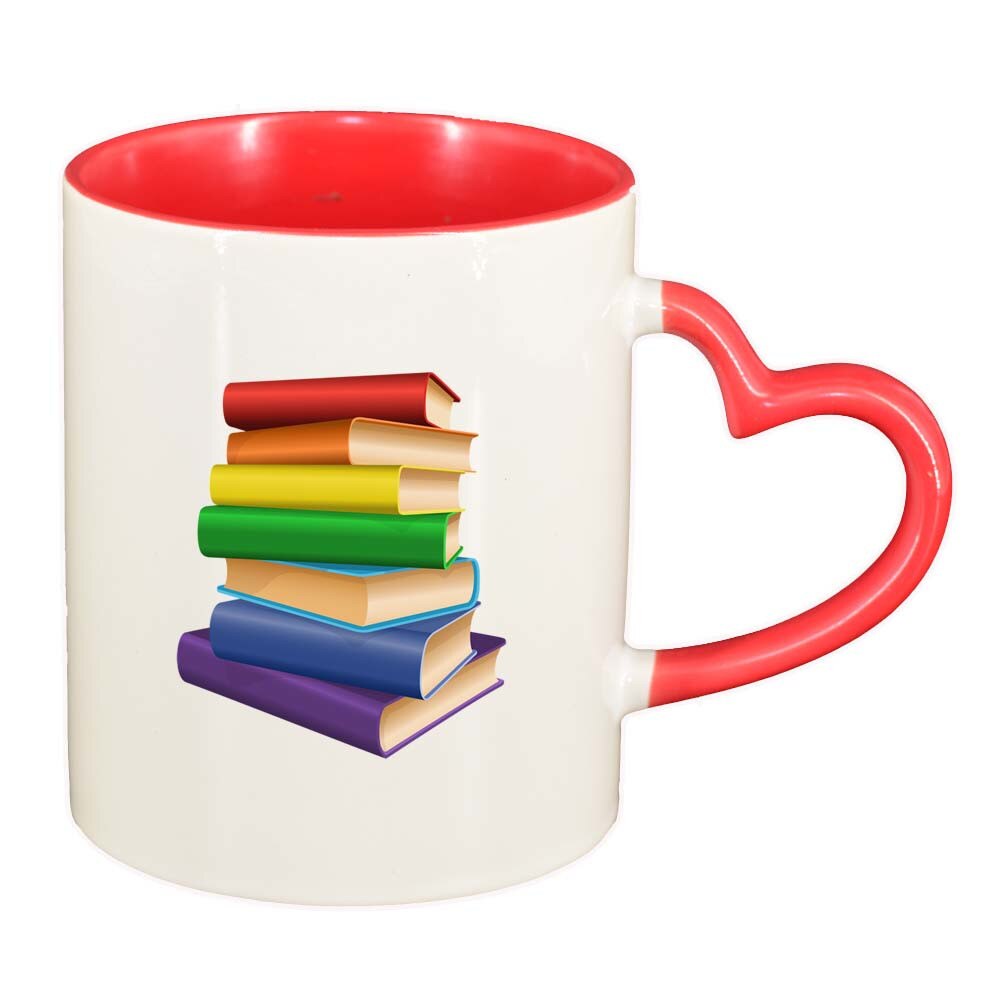 Cana Carte, interior rosu, maner inima, 330ml, D241