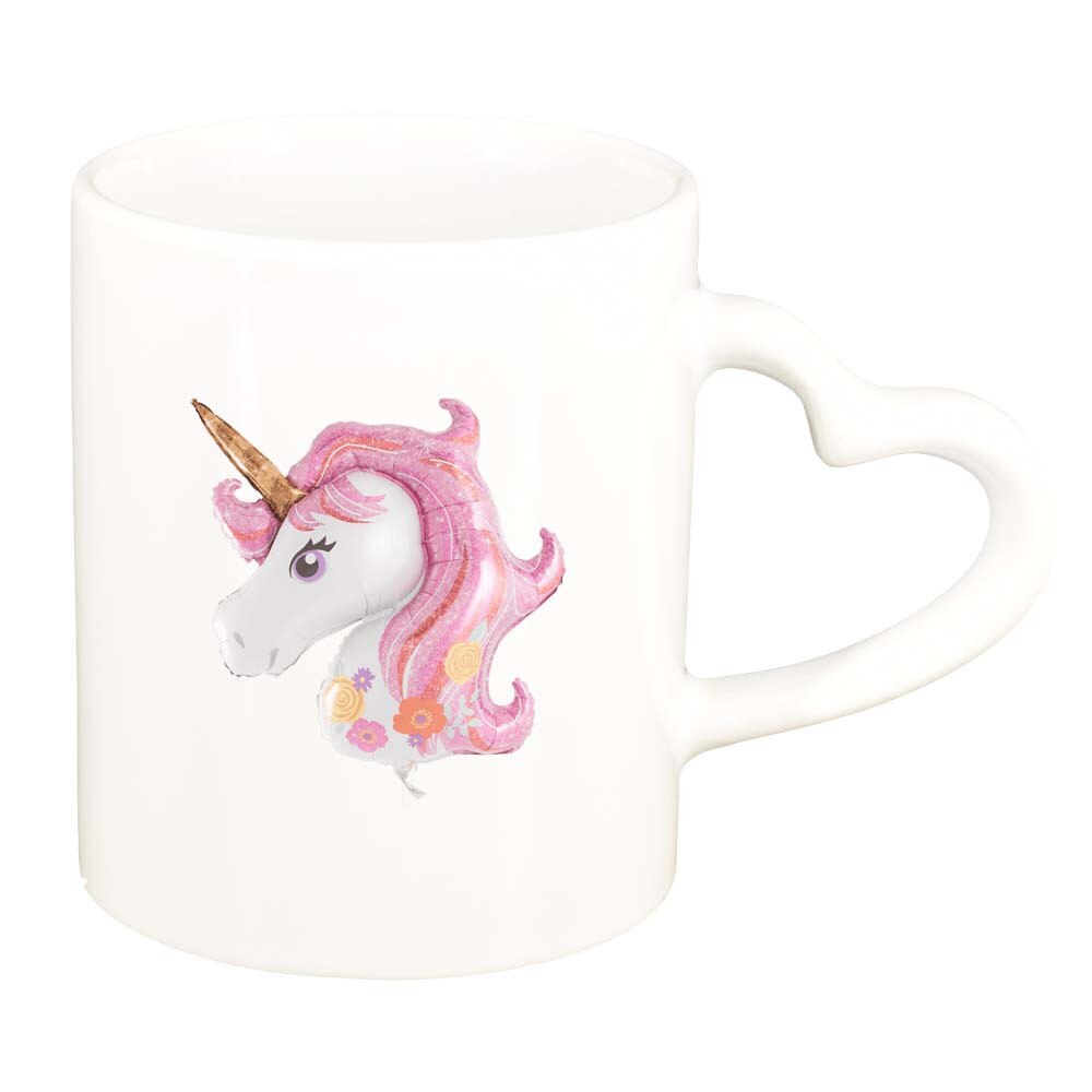 Cana Pony, alb, maner inima, 330ml, D255