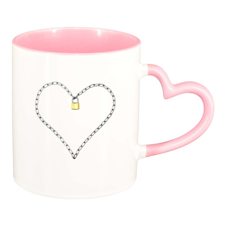 Cana Inima, interior roz, maner inima, 330ml, D263