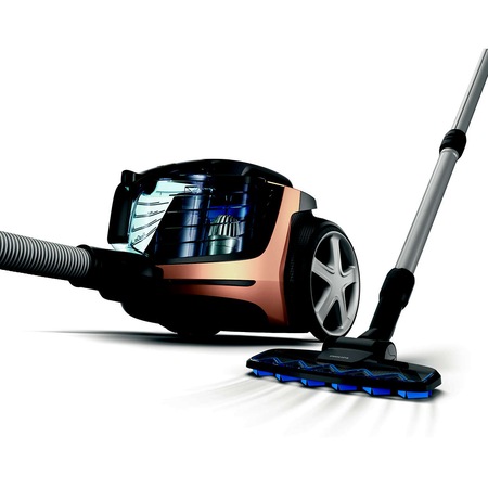 Aspirator fara sac Philips PowerPro Ultimate FC9928/09, 650 W, 3 L, Filtru Anti-alergeni, Perie TriActiveMax, 3 L, Telecomanda, Aramiu