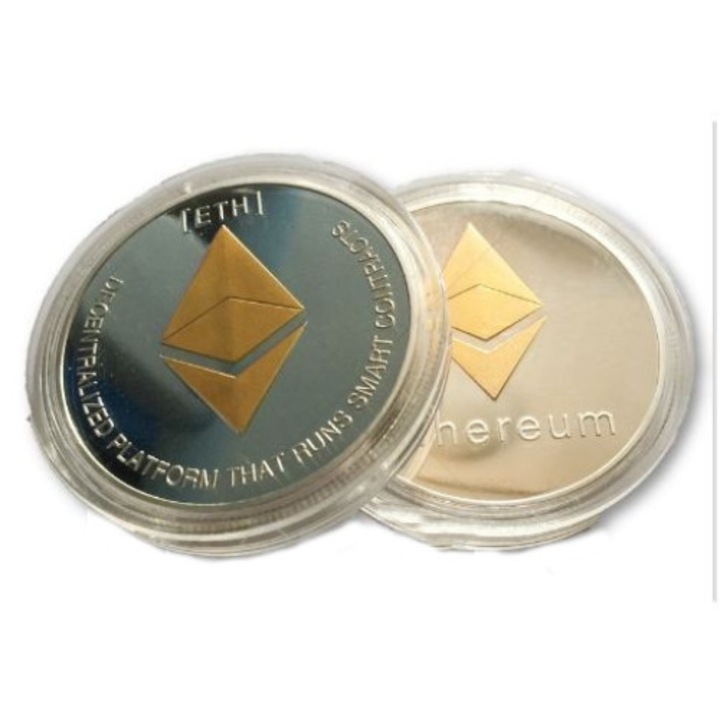 Монета Ethereum, в защитна капсула, сребрист