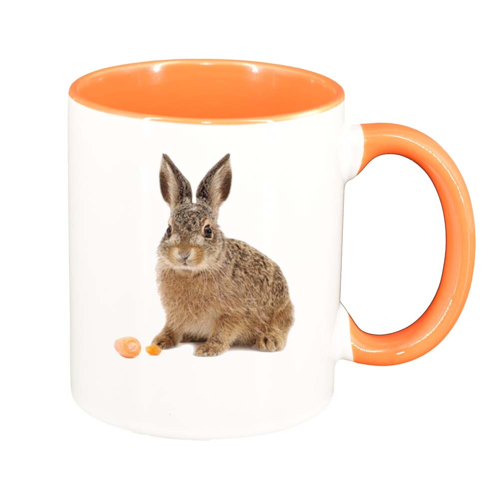 Cana Bunny, interior portocaliu, 330ml, D259