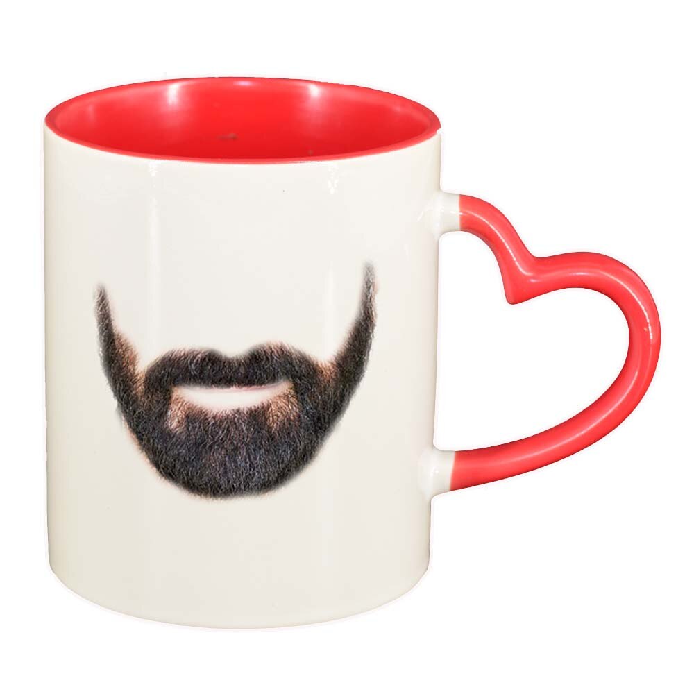 Cana Beard, interior rosu, maner inima, 330ml, D260