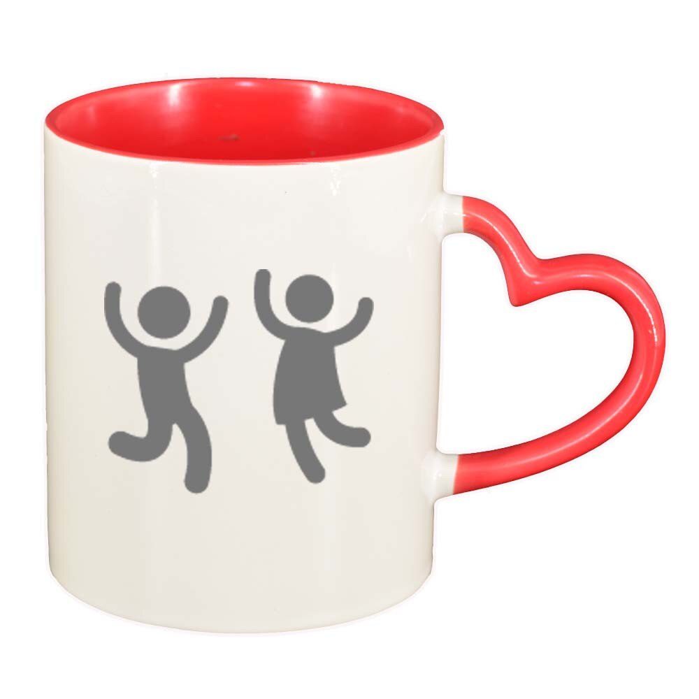 Cana Figure, interior rosu, maner inima, 330ml, D264