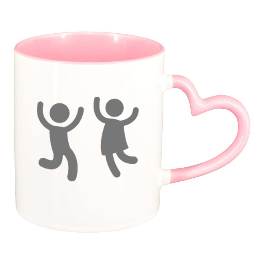 Cana Figure, interior roz, maner inima, 330ml, D264