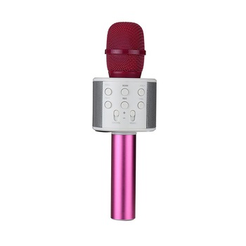Microfon Karaoke Cu Bluetooth Si Boxa Incorporata , Compatibil cu Orice Smartphone , Acumulator Integrat , Roz Microfon Karaoke Cu Bluetooth Si Boxa Incorporata , Compatibil cu Orice Smartphone , Acumulator Integrat , Roz