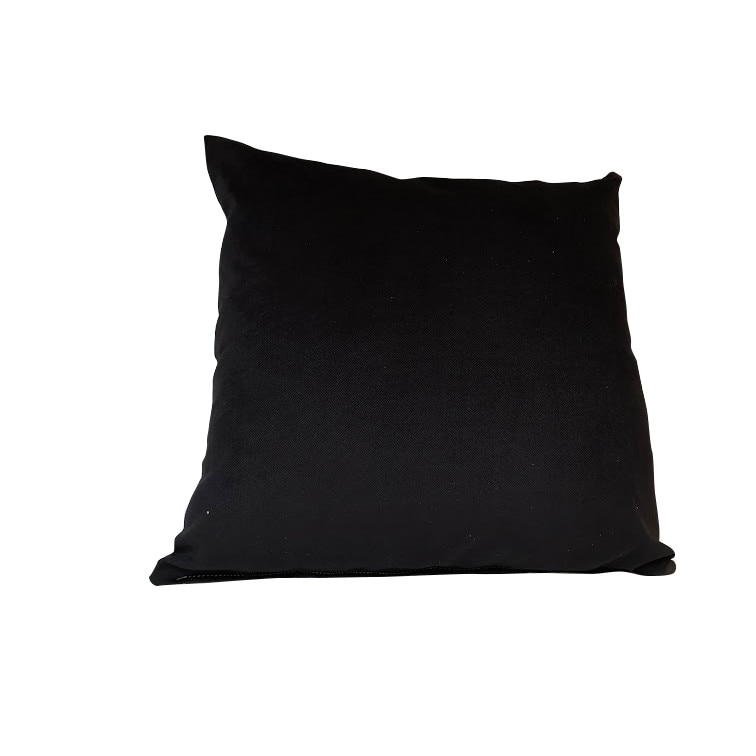 Perna decorativa MobAmbient 45x45 cm, Negru, material textil, catifea, fata detasabila, inchidere cu fermoar