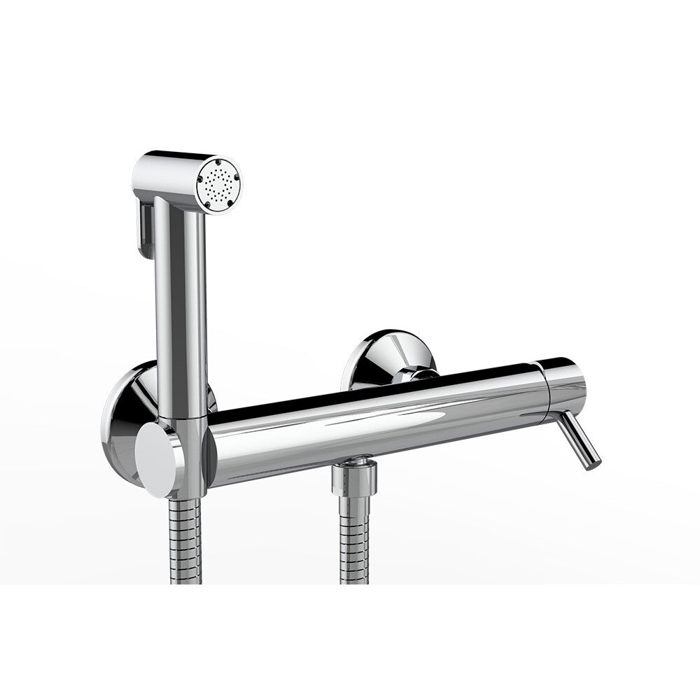 Baterie de dus cu suport, para de dus Stella in alama, cu furtun Ultraflex, distanta 150 mm, in alama cromata, cu 2 excentrice fixare si racordare