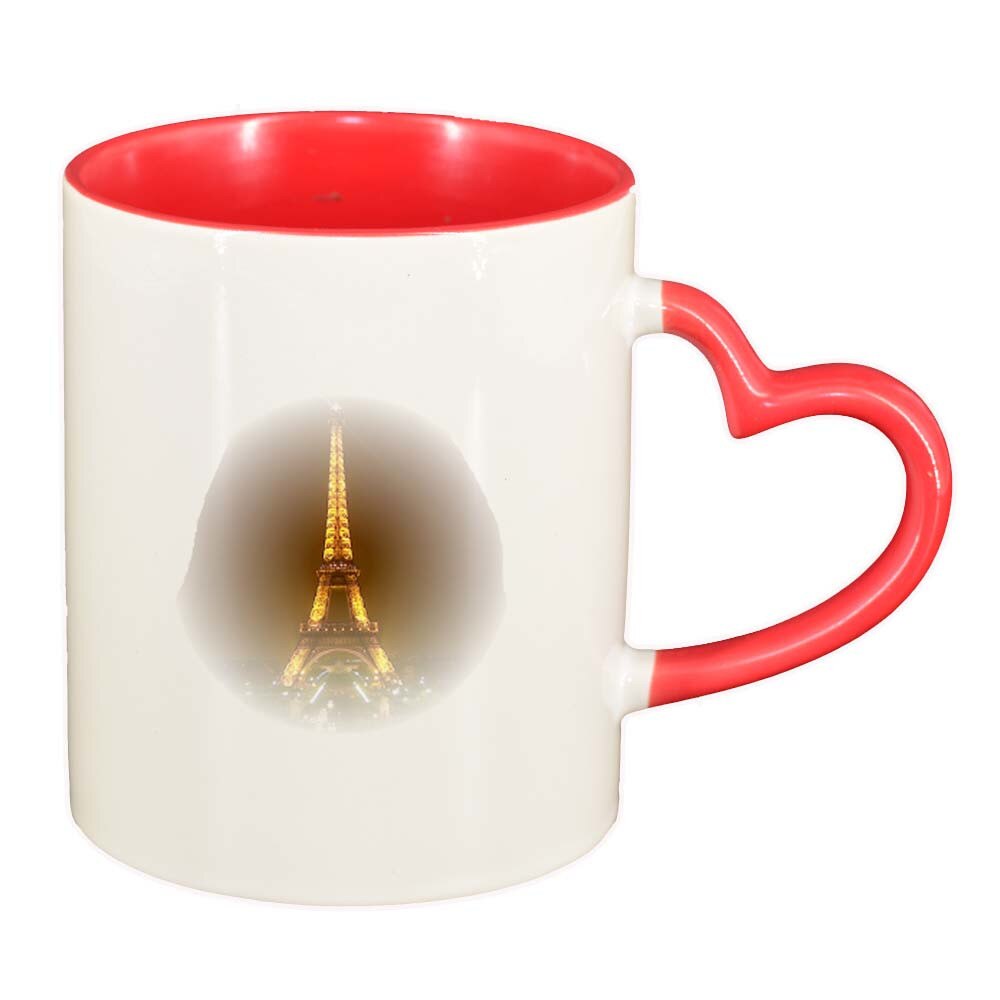 Cana Picture, interior rosu, maner inima, 330ml, D253