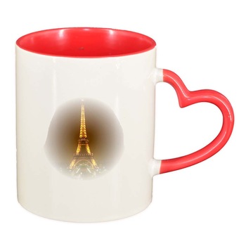Cana Picture, interior rosu, maner inima, 330ml, D253 Cana Picture, interior rosu, maner inima, 330ml, D253