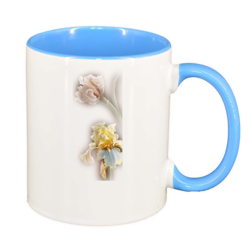 Cana Floare, interior albastru, 330ml, D254