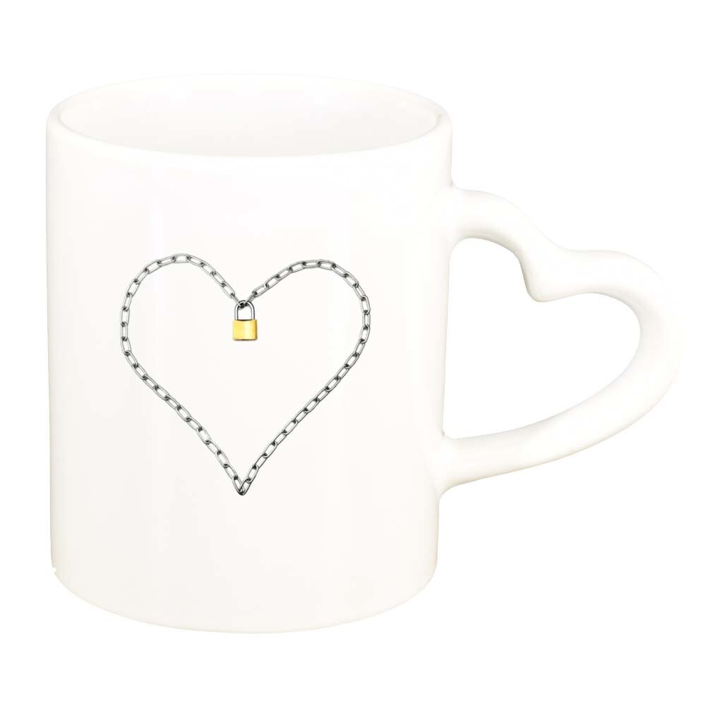 Cana Inima, alb, maner inima, 330ml, D263