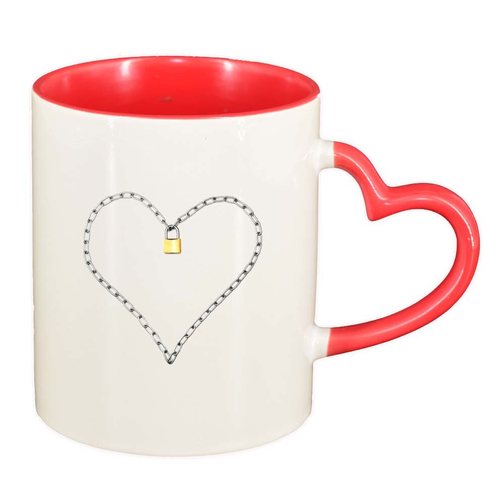 Cana Inima, interior rosu, maner inima, 330ml, D263