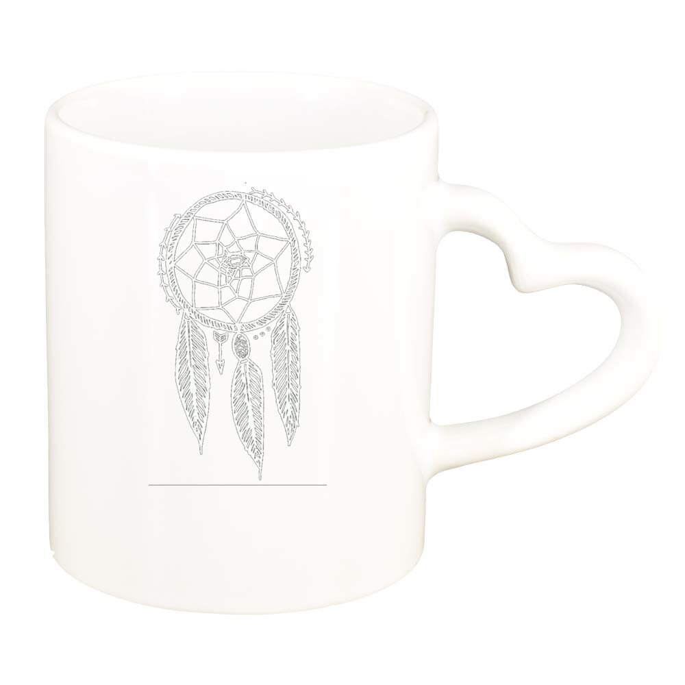 Cana Dream Catcher, alb, maner inima, 330ml, D261