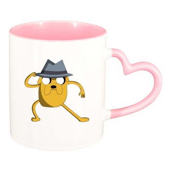 Cana Cartoon, interior roz, maner inima, 330ml, D262 Cana Cartoon, interior roz, maner inima, 330ml, D262