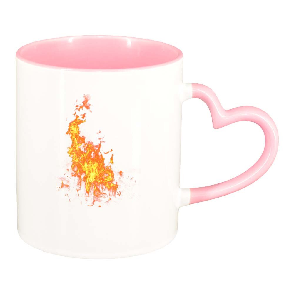 Cana Fire, interior roz, maner inima, 330ml, D258