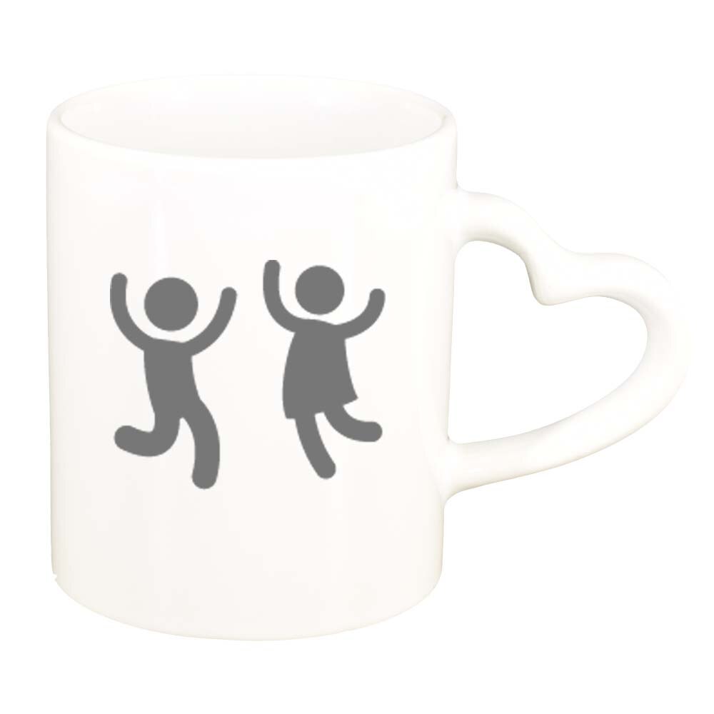 Cana Figure, alb, maner inima, 330ml, D264