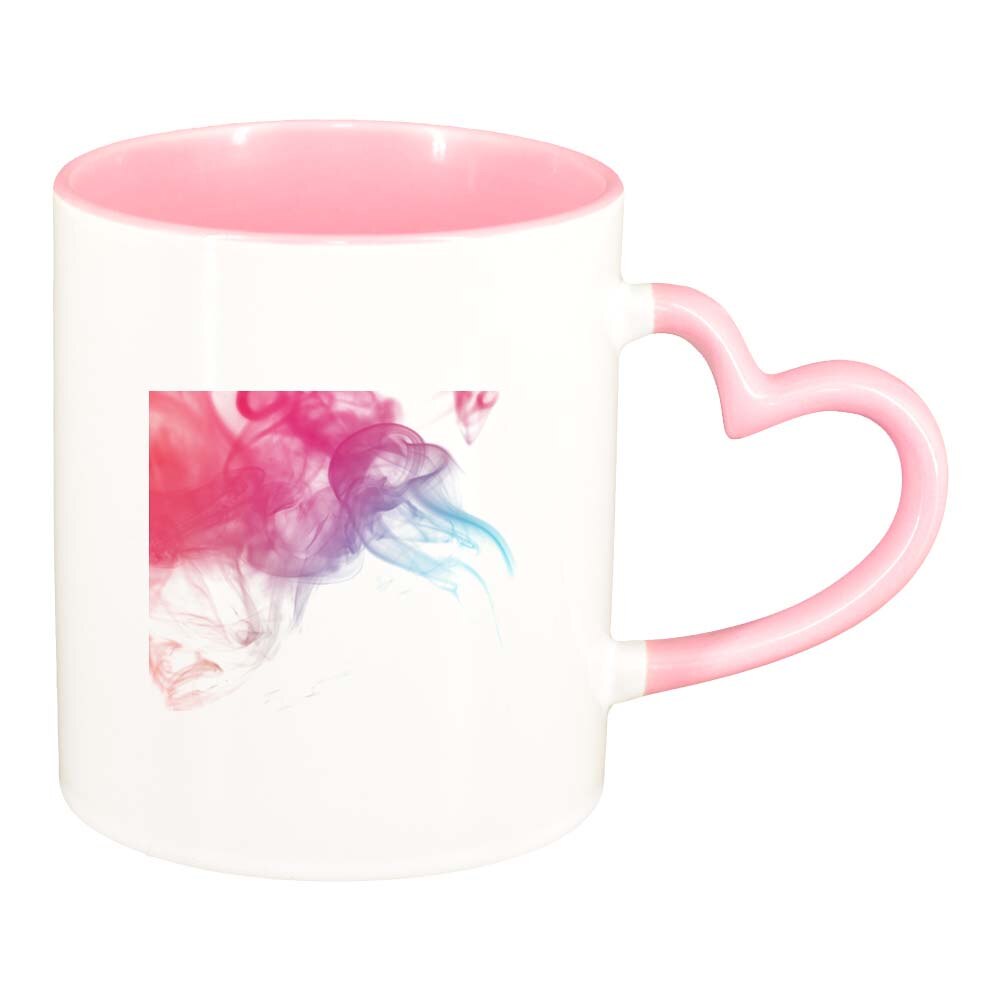 Cana Colour, interior roz, maner inima, 330ml, D266