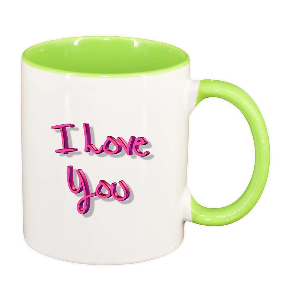 Cana I Love You, interior verde deschis, 330ml, D276