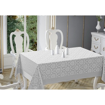 Fata de masa Valentini Bianco , Gri, dimensiune 160x320cm, Neocotton Fata de masa Valentini Bianco , Gri, dimensiune 160x320cm, Neocotton