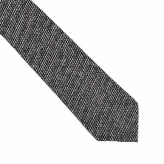 Cravata lata Onore, neagra, lana, tesatura pepita