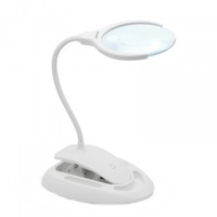 Lampa de masa LED cu lupa si intrerupator tactil Handy, cu acumulator Li-Ion 400 mAh, conectare MircoUSB, dimensiune lentila: 110 mm, intensitate luminoasa 60 lumeni, marire 3X, 8X 000