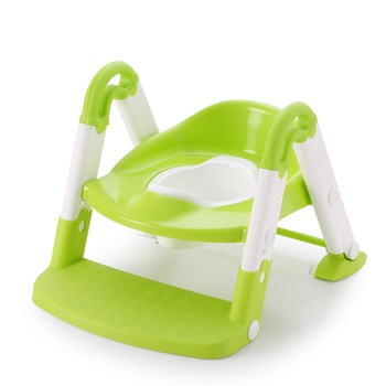 Reductor pentru toaleta cu scarita Little Mom Stair Potty Green Reductor pentru toaleta cu scarita Little Mom Stair Potty Green