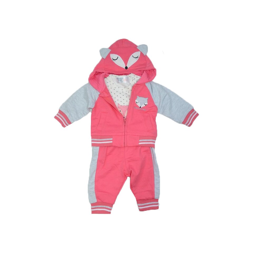 Compleu 3 piese fetite Vitamins VC-01, Coral