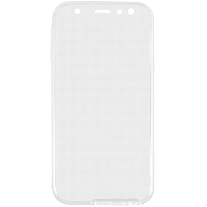 Lemontti Full Cover 360 Védőtok Samsung Galaxy A6 Plus 2018 mobiltelefonhoz, Átlátszó