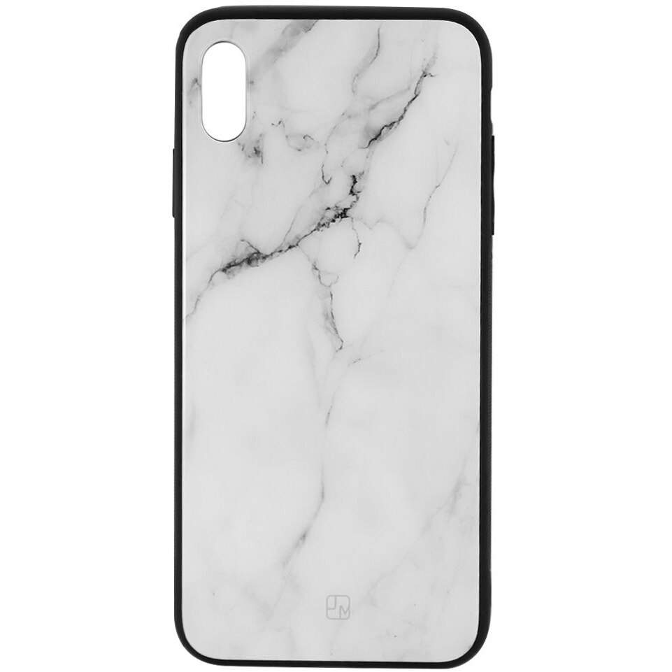 Husa de protectie Just Must Glass Print pentru Apple iPhone XS Max, White Marble