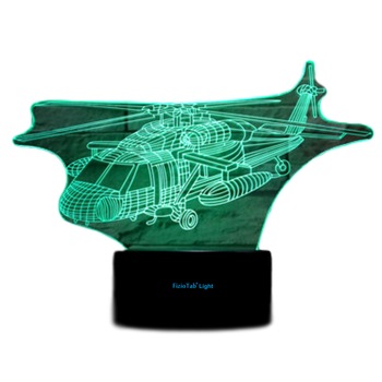 Lampa De Veghe 3D LED Elicopter, FizioTab® Light, 7 Culori, Lumina Ambientala, Alimentare USB Lampa De Veghe 3D LED Elicopter, FizioTab® Light, 7 Culori, Lumina Ambientala, Alimentare USB