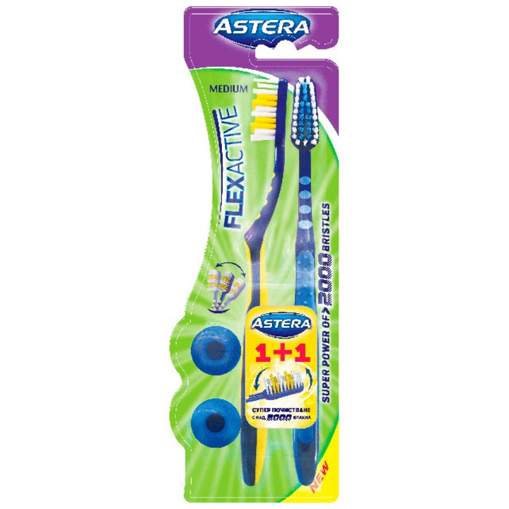 Fogkefe ASTERA Flex Active Medium 1+1