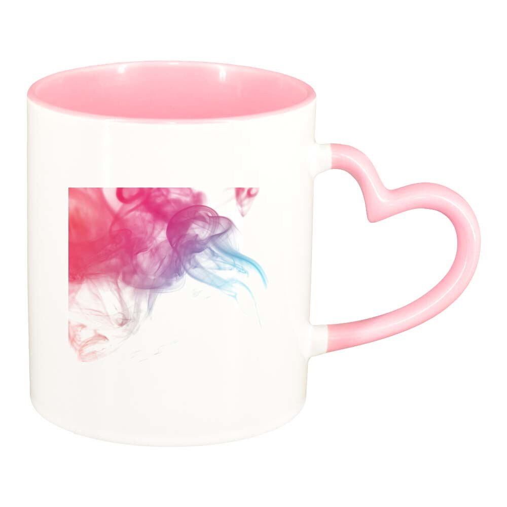 Cana Colour, interior roz, maner inima, 330ml, D273