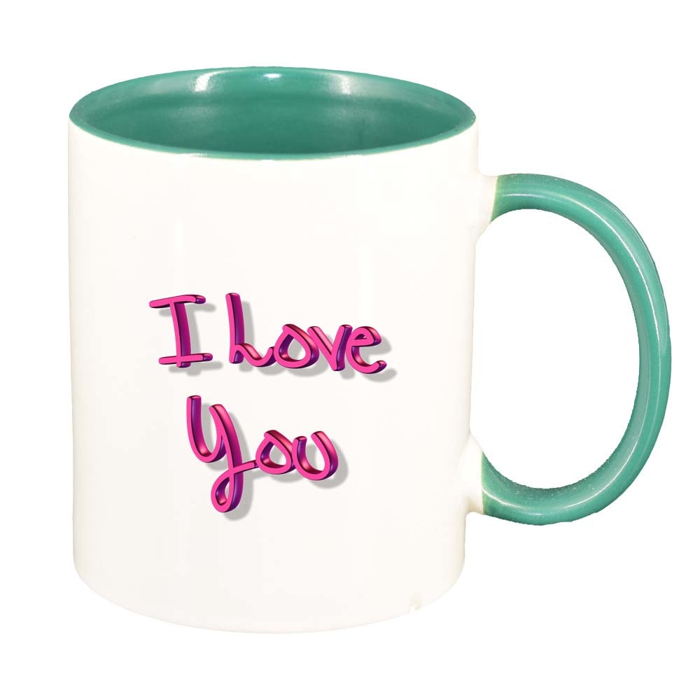 Cana I Love You, interior verde, 330ml, D276