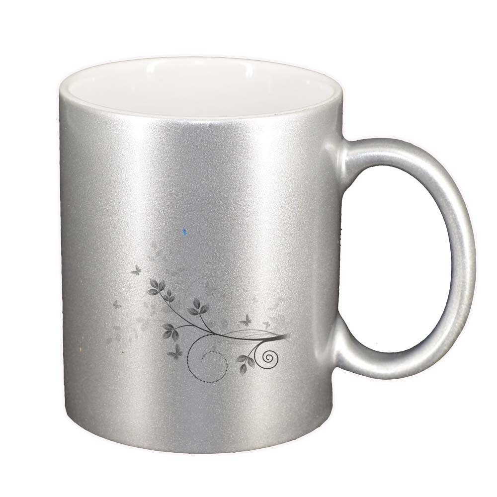 Cana Model Floral, argintiu sidefata, 330ml, D280