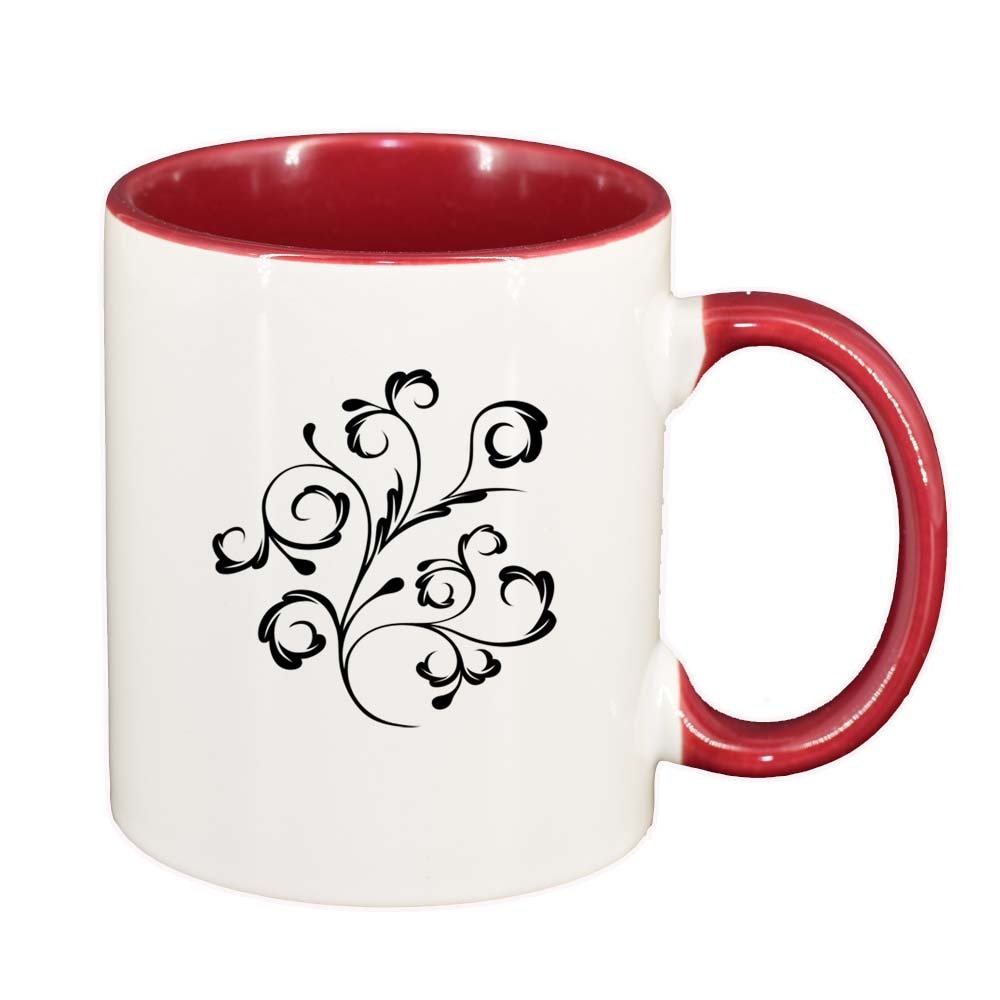 Cana Model Floral, interior rosu, 330ml, D281