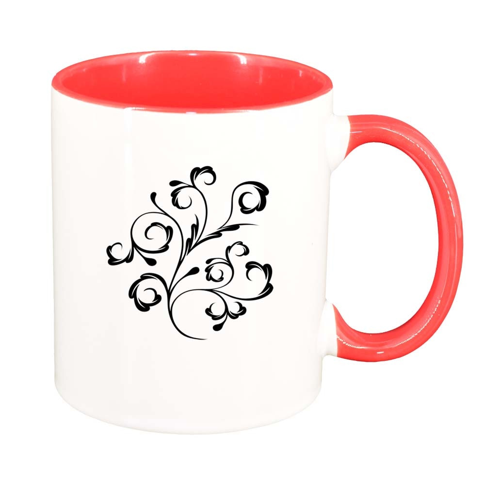 Cana Model Floral, interior rosu, 330ml, D281