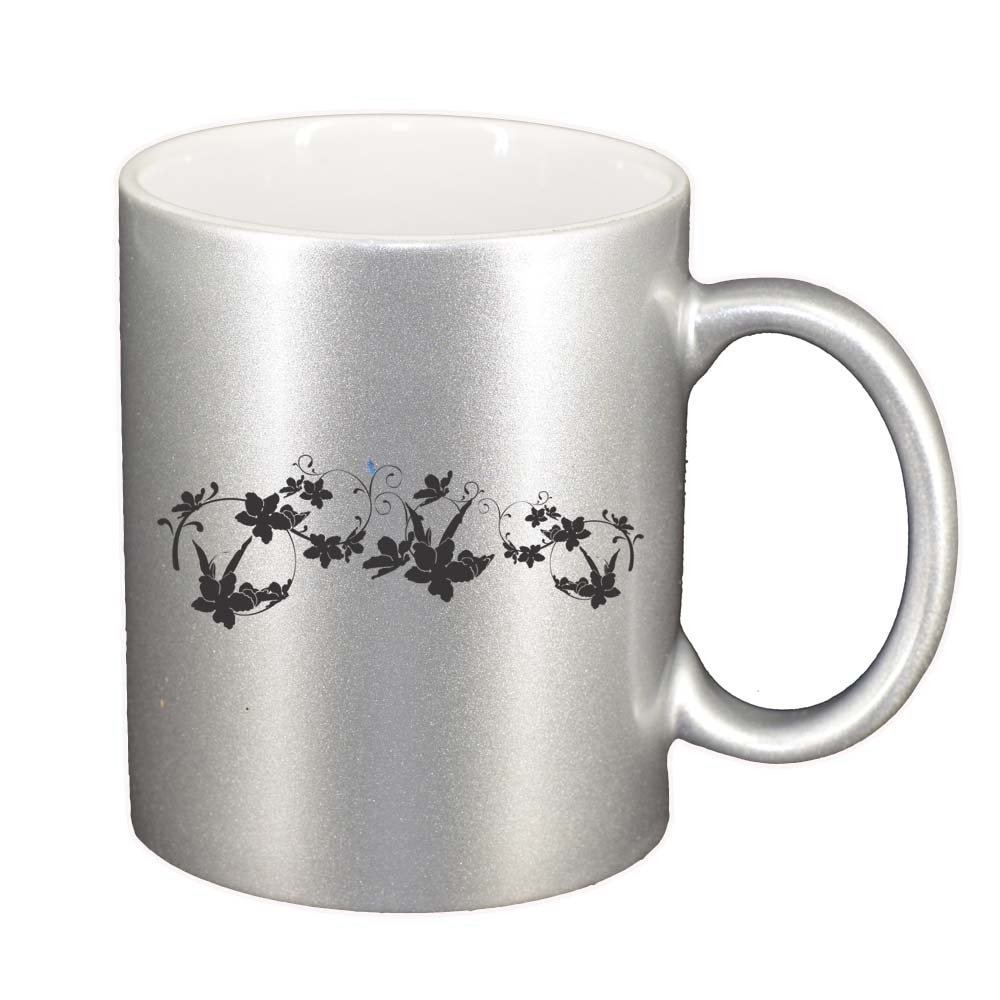 Cana Model Floral, argintiu sidefata, 330ml, D282