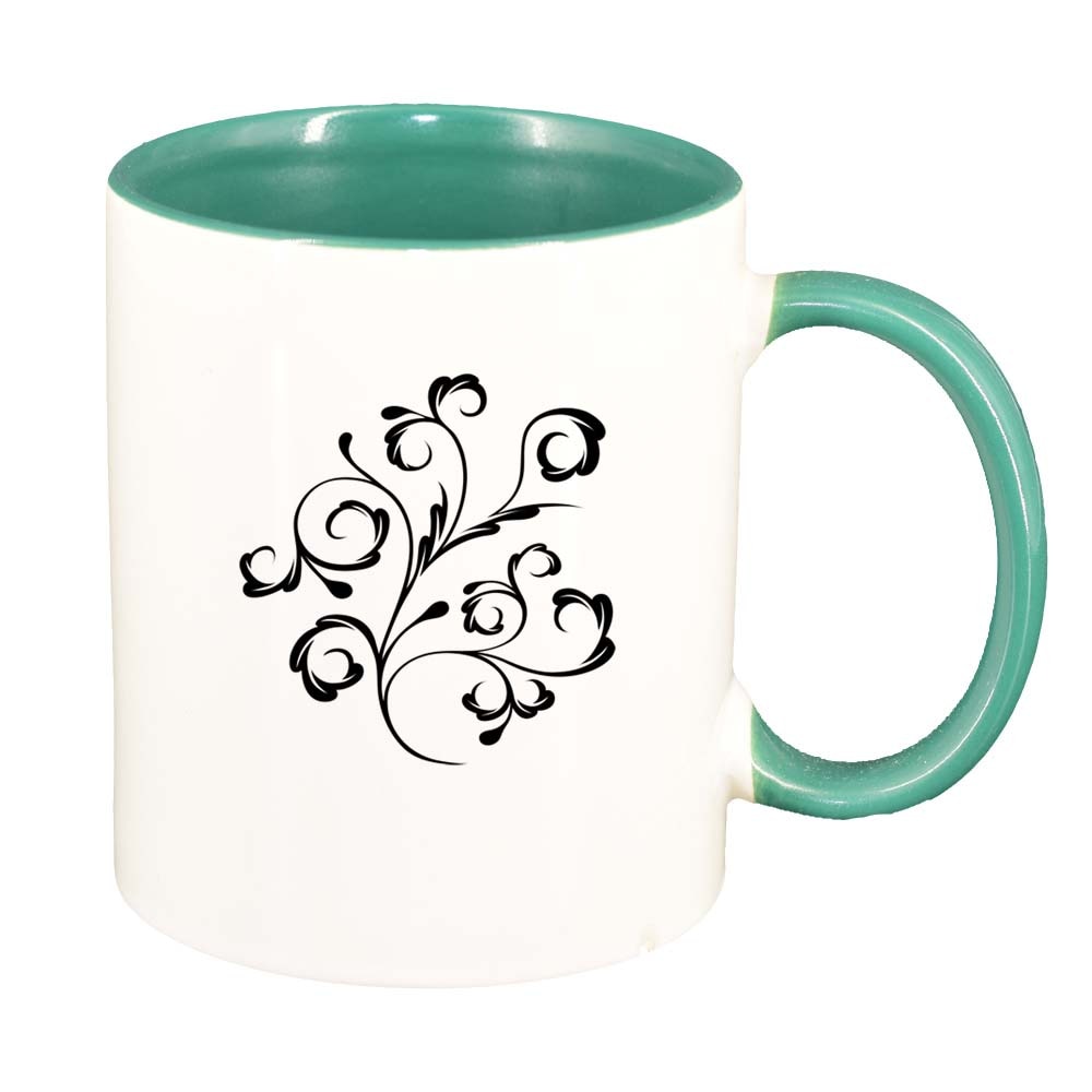 Cana Model Floral, interior verde, 330ml, D281