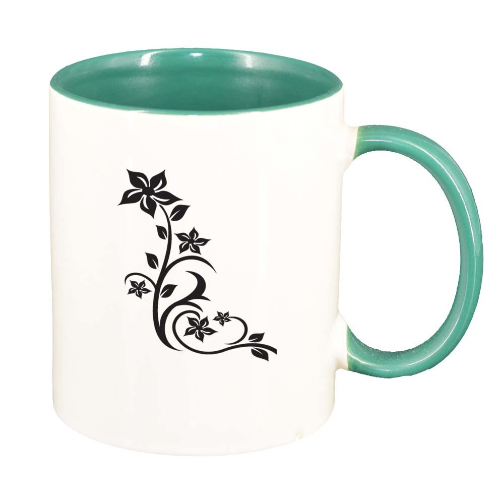 Cana Model Floral, interior verde, 330ml, D279