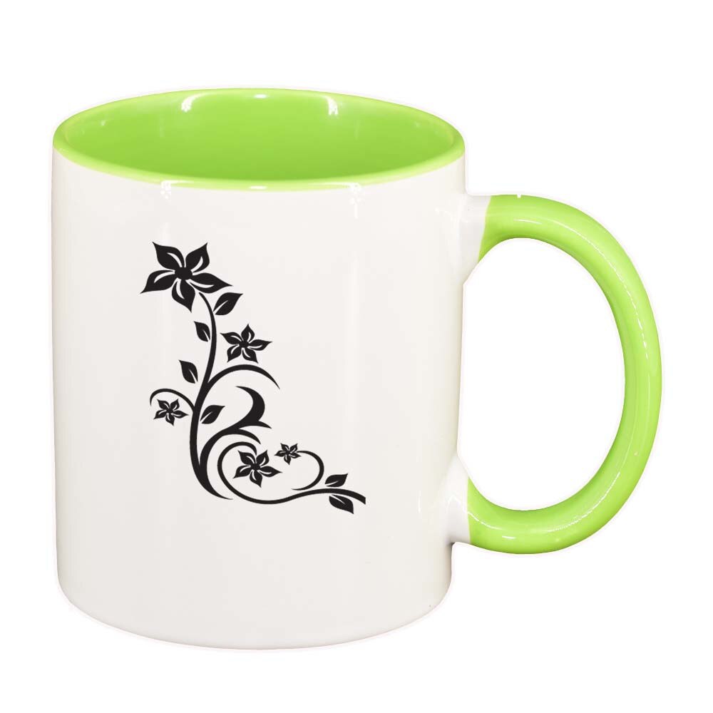 Cana Model Floral, interior verde deschis, 330ml, D279