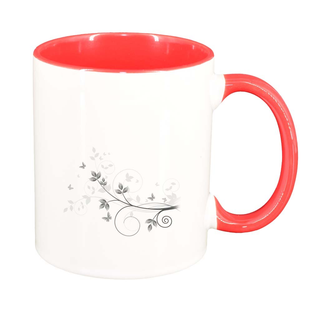 Cana Model Floral, interior rosu, 330ml, D280